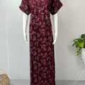 Maroon Pleated Alpine Nighty for Women