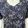 Navy Blue Laced Alpine Fabric Nightgown Soft & Breathable