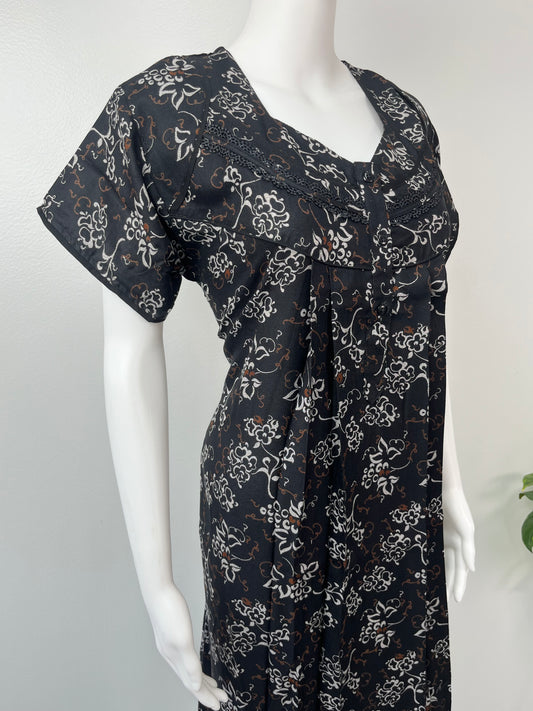 Black Premium Alpine Fabric Nightgown Soft, Durable