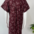 Maroon Pleated Alpine Nighty for Women