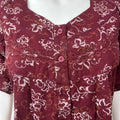 Maroon Pleated Alpine Nighty for Women