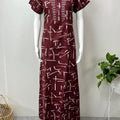 Maroon Printed Alpine Nighty for Women