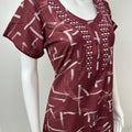 Maroon Printed Alpine Nighty for Women
