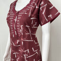 Maroon Printed Alpine Nighty for Women