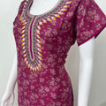 Maroon Elegant Comfort Alpine Fabric Nightgown