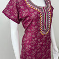 Maroon Elegant Comfort Alpine Fabric Nightgown