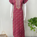 Maroon Elegant Comfort Alpine Fabric Nightgown