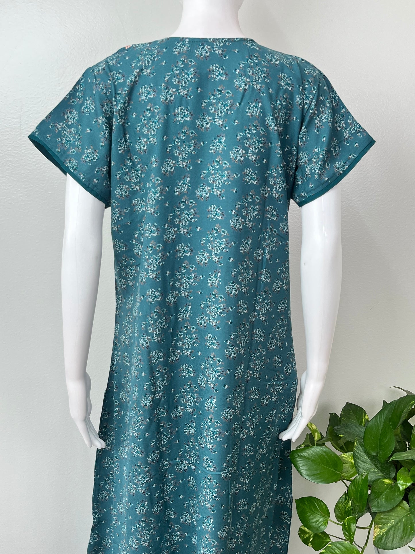 Teal Classic Charm Alpine Fabric Nighty