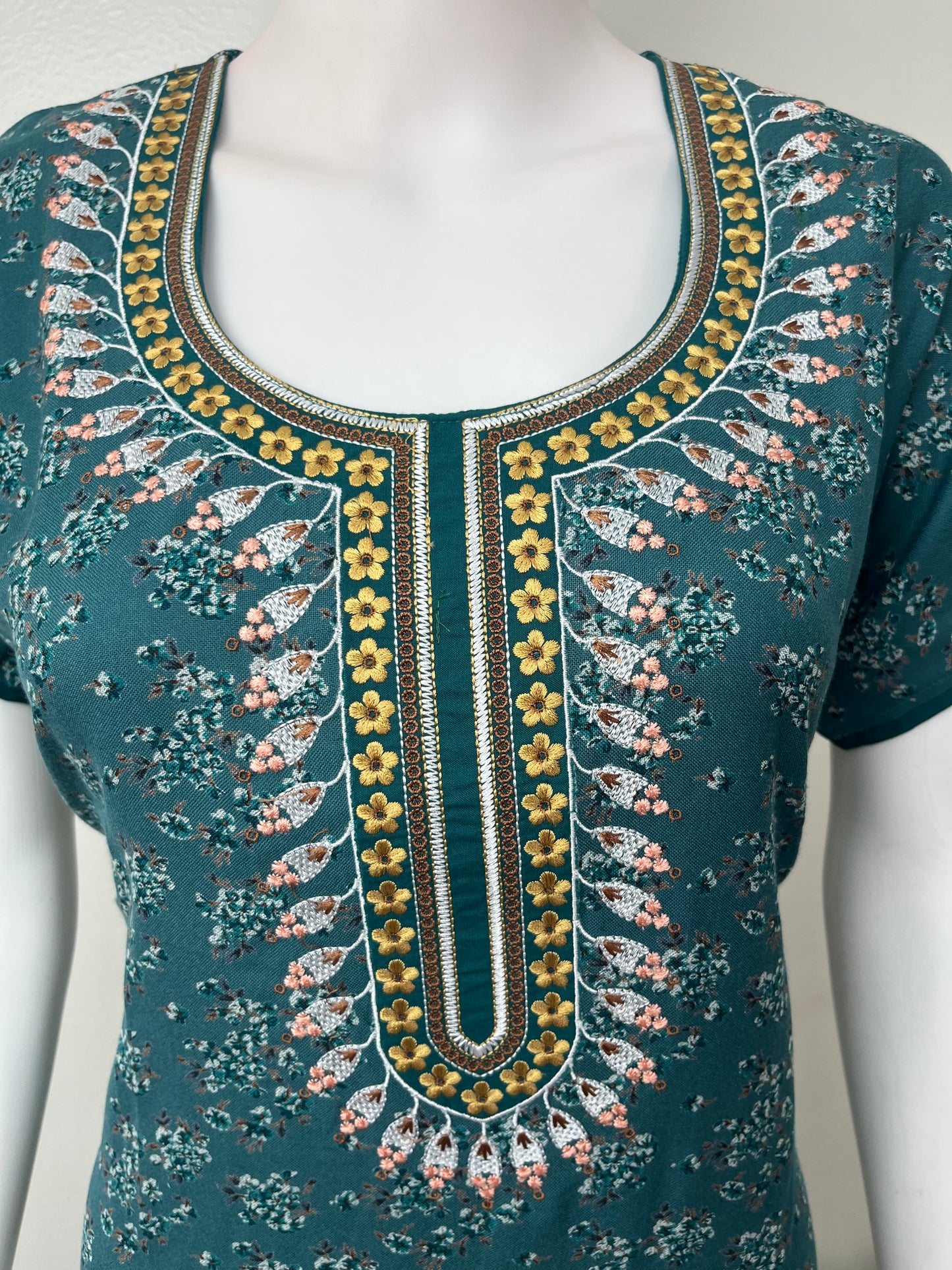 Teal Classic Charm Alpine Fabric Nighty