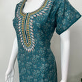 Teal Classic Charm Alpine Fabric Nighty