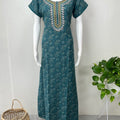 Teal Classic Charm Alpine Fabric Nighty