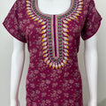 Maroon Elegant Comfort Alpine Fabric Nightgown