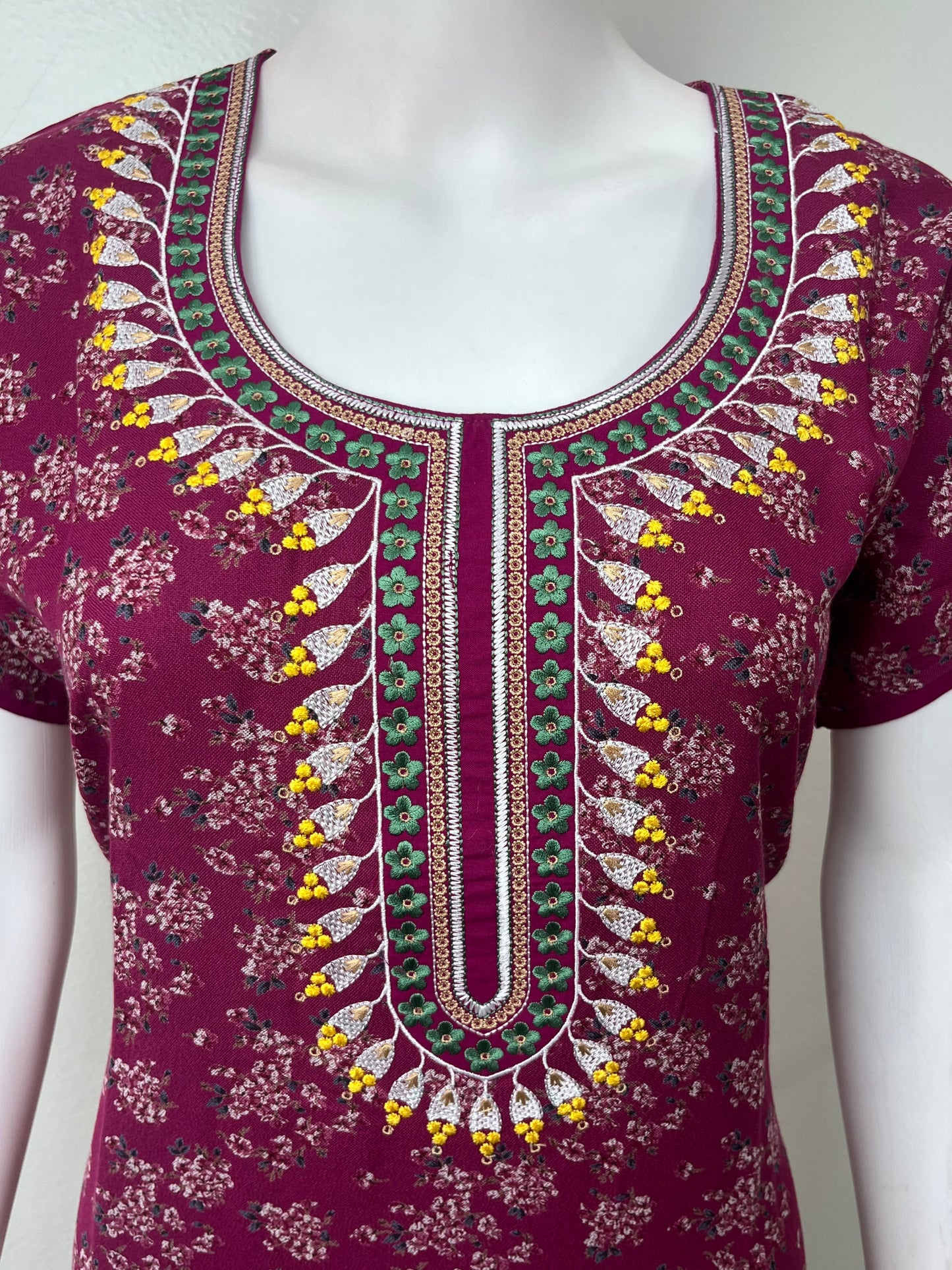 Maroon Elegant Comfort Alpine Fabric Nightgown