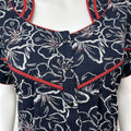 Navy Blue Digital Print Alpine Nightgown Elegant & Long-Lasting