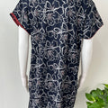 Navy Blue Digital Print Alpine Nightgown Elegant & Long-Lasting