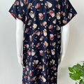 Navy Blue Floral Printed Alpine Fabric Nighty Soft & Breathable