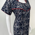 Navy Blue Digital Print Alpine Nightgown Elegant & Long-Lasting