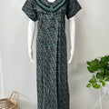 Dark Green Digital Print Alpine Nightgown for Women