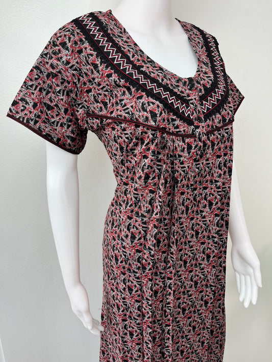 Maroon Printed Alpine Nighty for Women