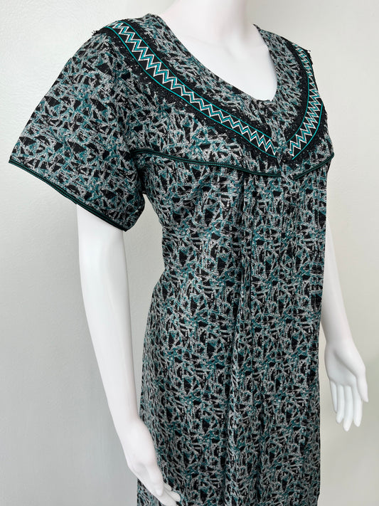 Dark Green Digital Print Alpine Nightgown for Women