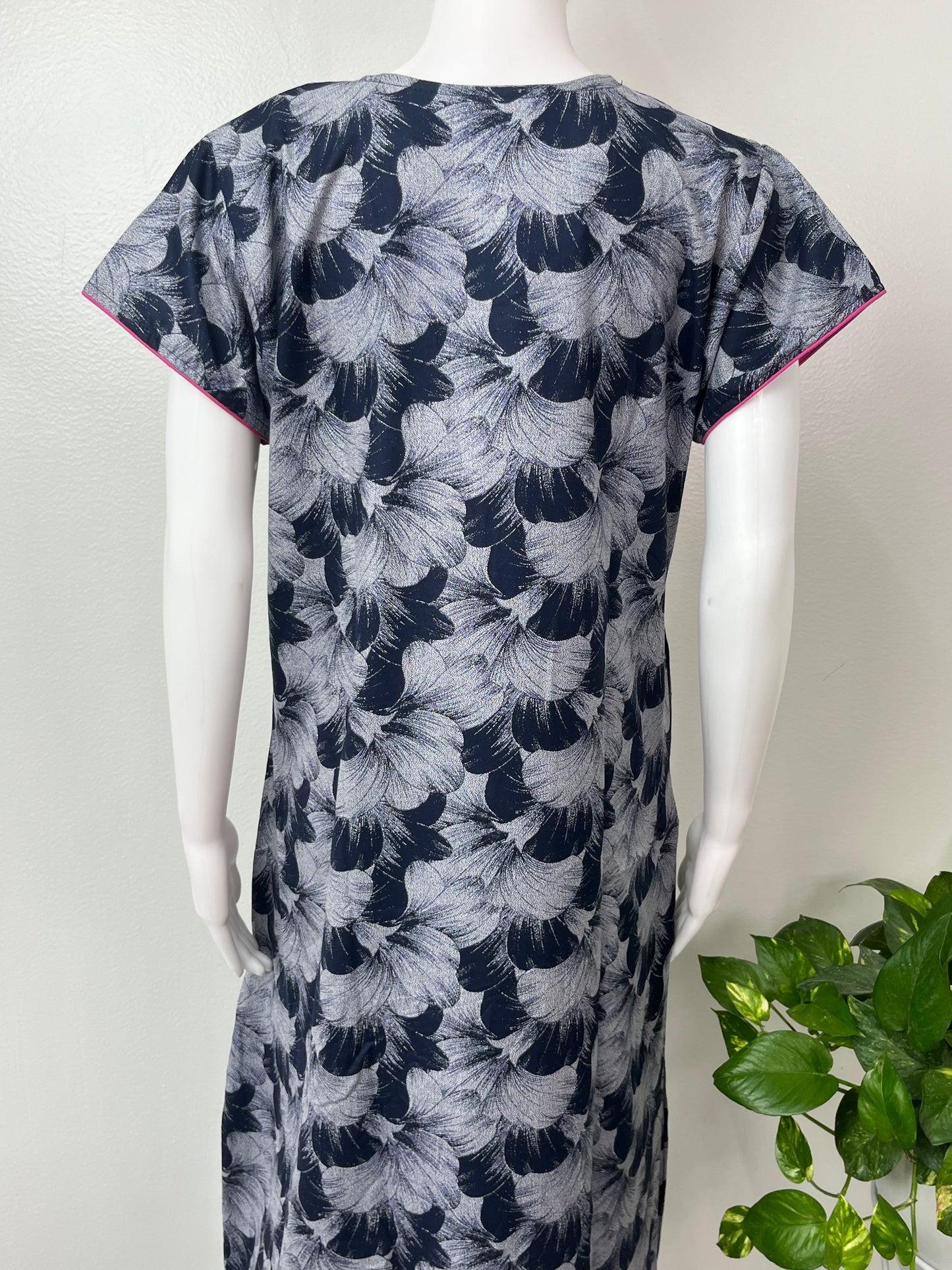 Black Elegant Comfort Embroidered Alpine Nighty