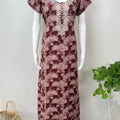 Maroon Premium Alpine Embroidered Nightgown