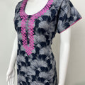 Black Elegant Comfort Embroidered Alpine Nighty