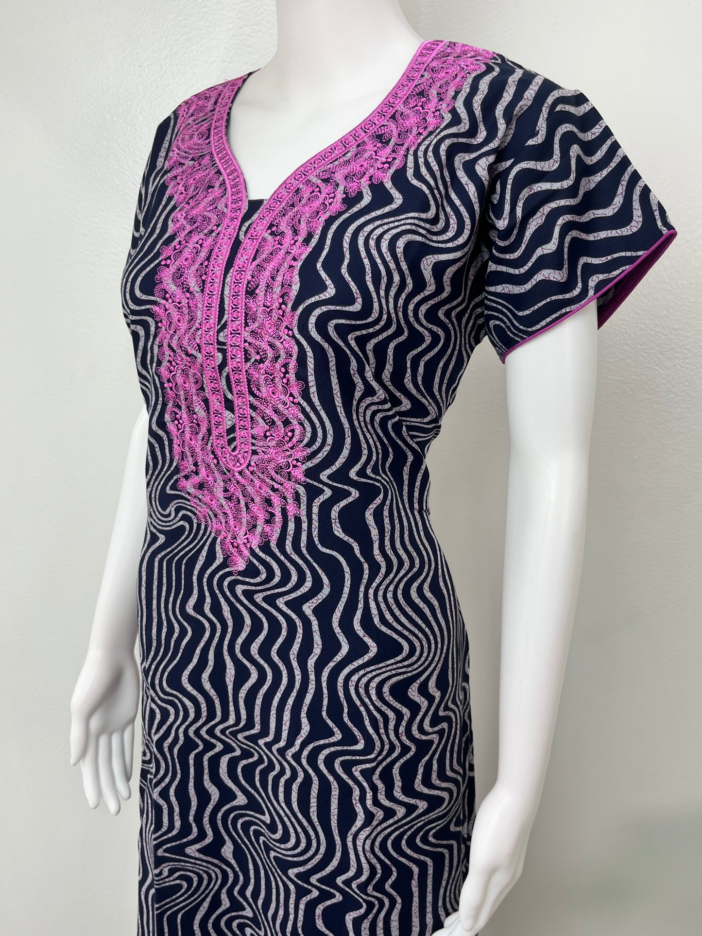 Navy Blue Timeless Embroidered Alpine Nightgown