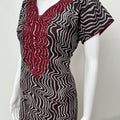 Brown Embroidery Alpine Fabric Nighty
