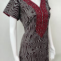 Brown Embroidery Alpine Fabric Nighty