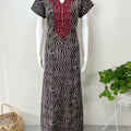 Brown Embroidery Alpine Fabric Nighty