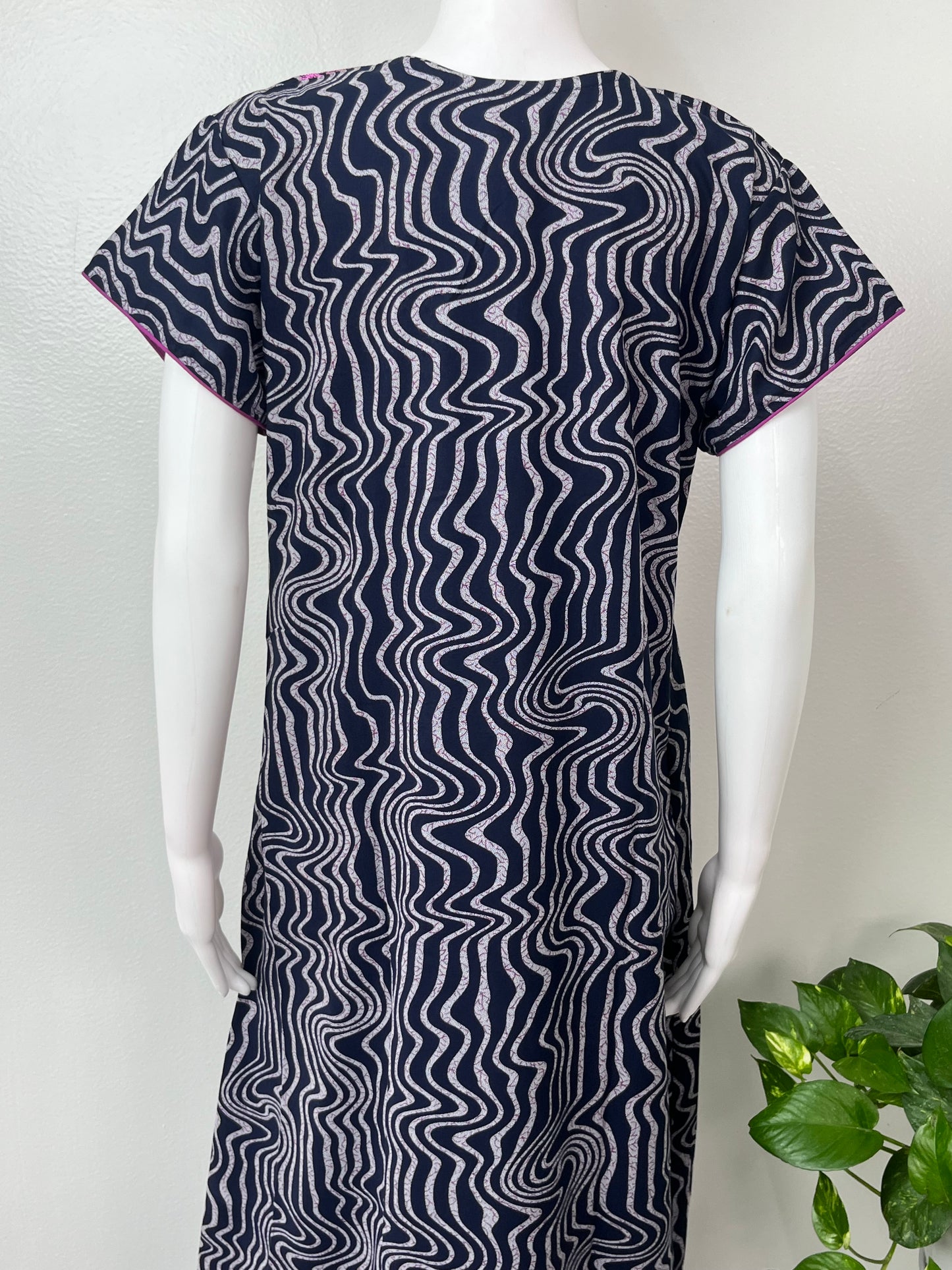 Navy Blue Timeless Embroidered Alpine Nightgown