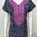 Navy Blue Timeless Embroidered Alpine Nightgown