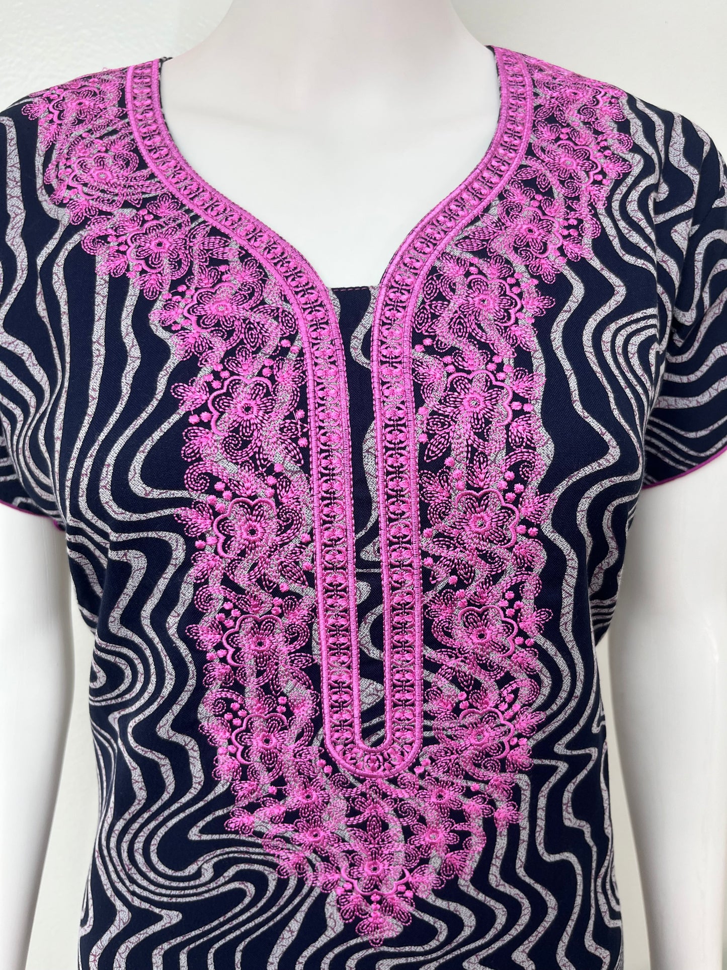 Navy Blue Timeless Embroidered Alpine Nightgown