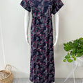Navy Blue Printed Alpine Nighty for Women