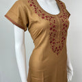 Caramel Brown Elegant Comfort Alpine Fabric Nighty