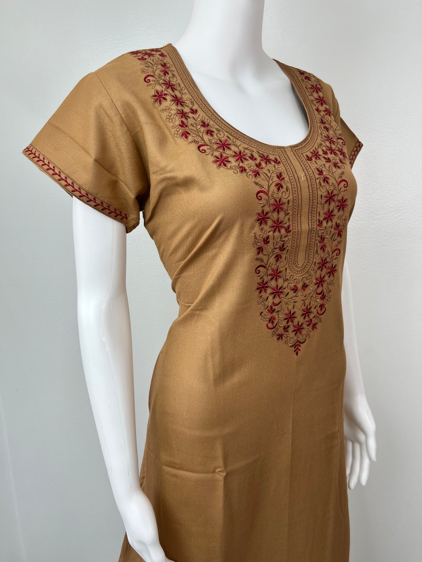 Caramel Brown Elegant Comfort Alpine Fabric Nighty
