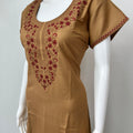 Caramel Brown Elegant Comfort Alpine Fabric Nighty