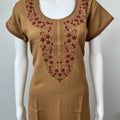 Caramel Brown Elegant Comfort Alpine Fabric Nighty