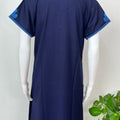 Navy Blue Alpine Bliss Embroidered Nightgown