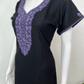 Black Premium Alpine Embroidered Nightgown