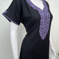 Black Premium Alpine Embroidered Nightgown