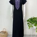 Black Premium Alpine Embroidered Nightgown