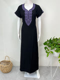 Black Premium Alpine Embroidered Nightgown