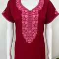 Red Delicate Embroidery Alpine Nighty