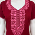 Red Delicate Embroidery Alpine Nighty