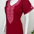 Red Delicate Embroidery Alpine Nighty
