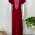 Red Delicate Embroidery Alpine Nighty