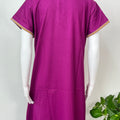 Purple Graceful Alpine Nightgown with Embroidery