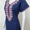 Navy Blue Timeless Embroidered Alpine Nightgown